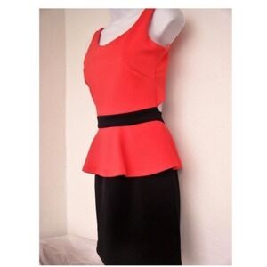 BCBGeneration Open Back Red And Black Dress XSmall